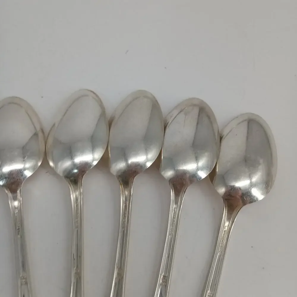 8X Tbsp 1937 Rogers Silverplate Cotillion Collection Oval Table Spoons